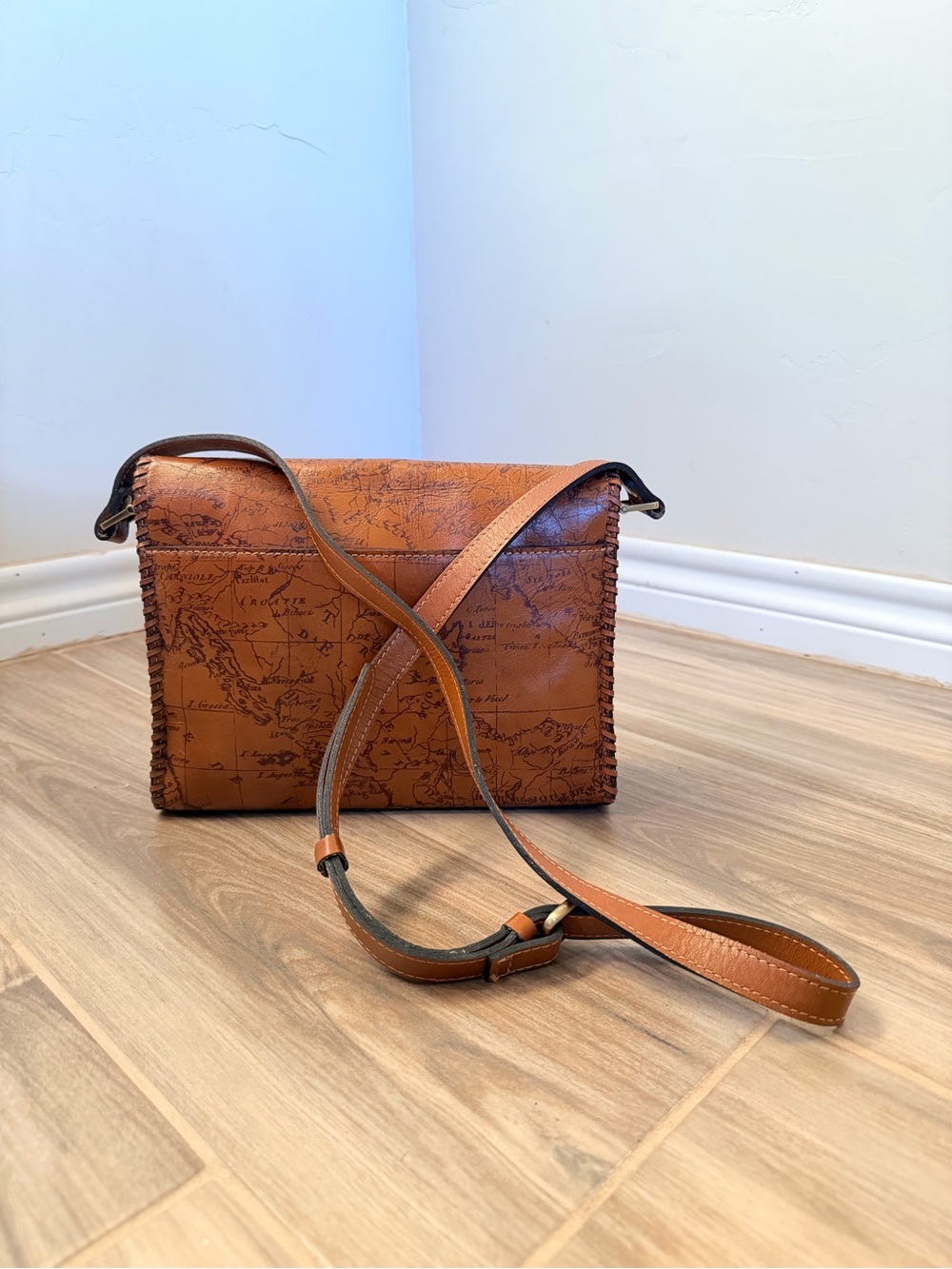 Patricia Nash Leather Floral Map-Print Bag and Wallet - Picture 3 of 13